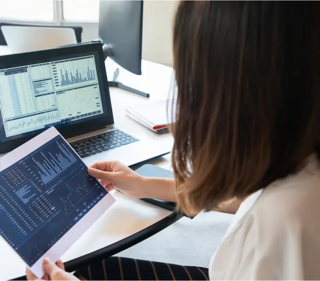 woman working on computer